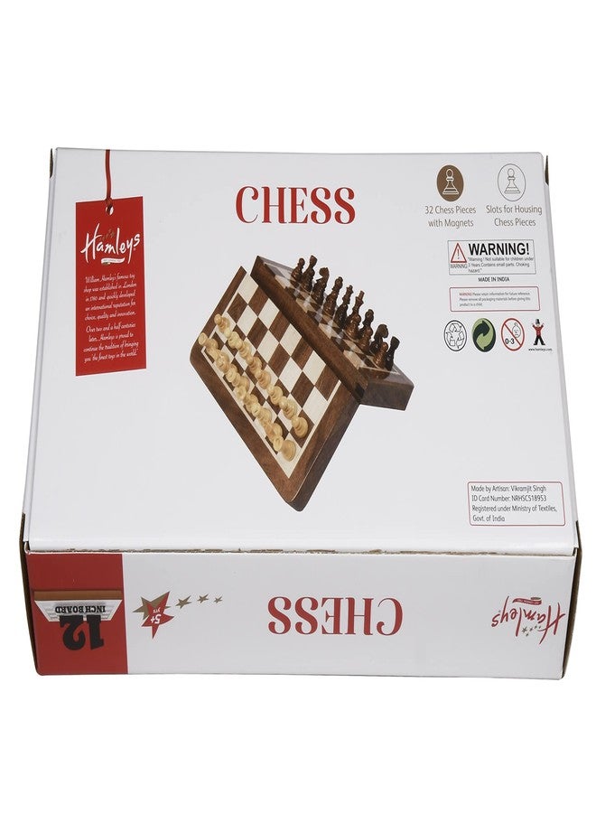 Hamleys 12 inches Wooden Travel Folding Sheesham Magnetic Chess Set for Kids 5Y+, Multicolour | Safe & Gift-Friendly - Image 5